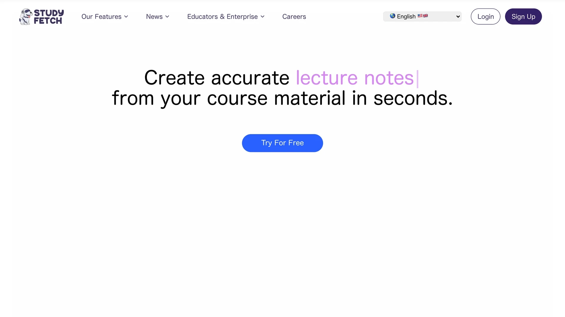 study-fetch homepage