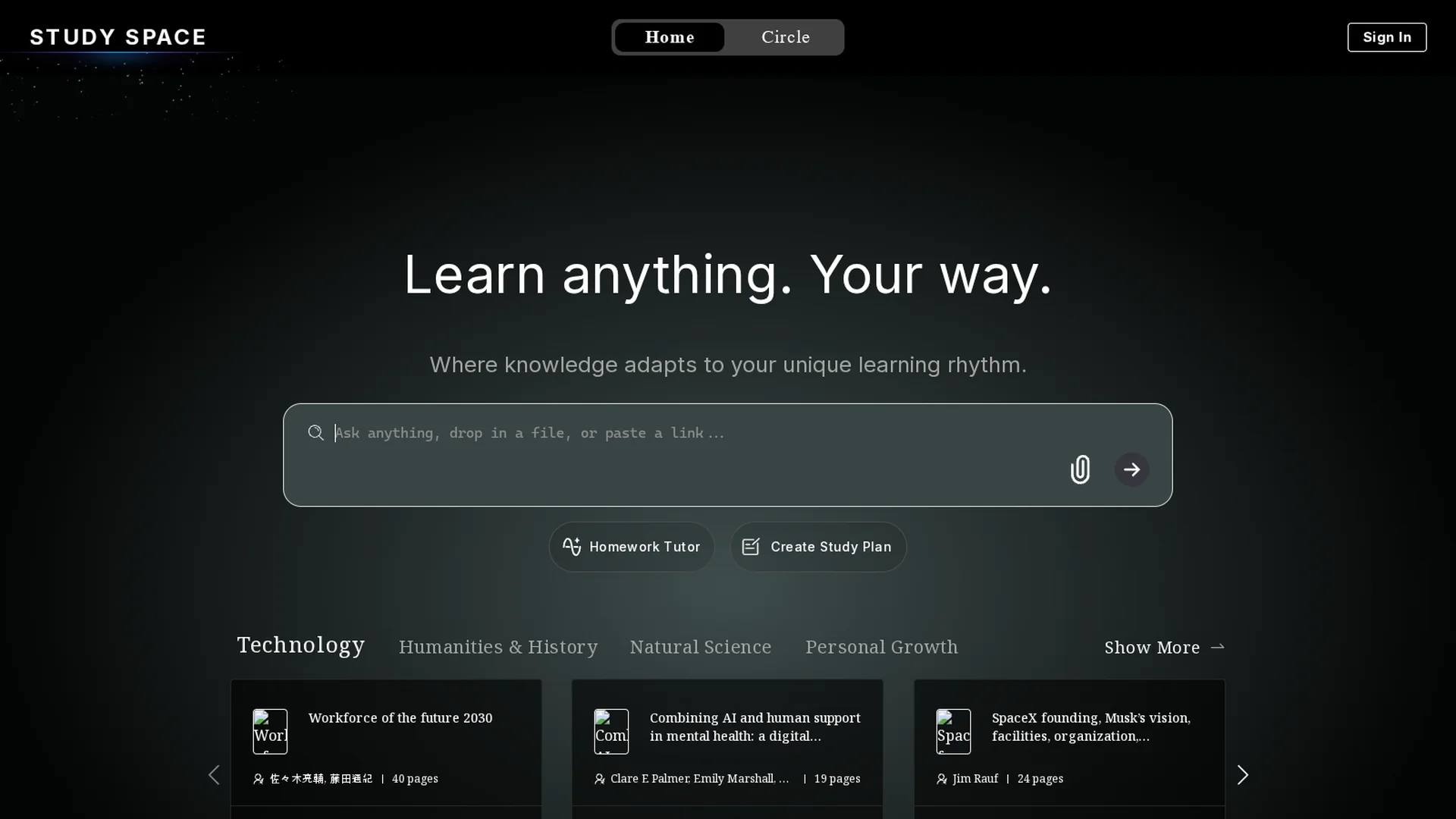 study-space homepage