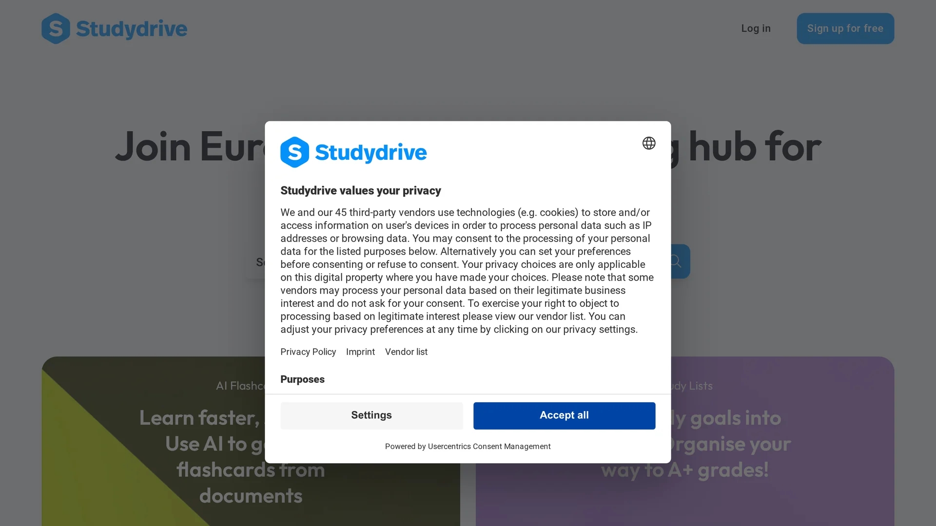 studydrive homepage