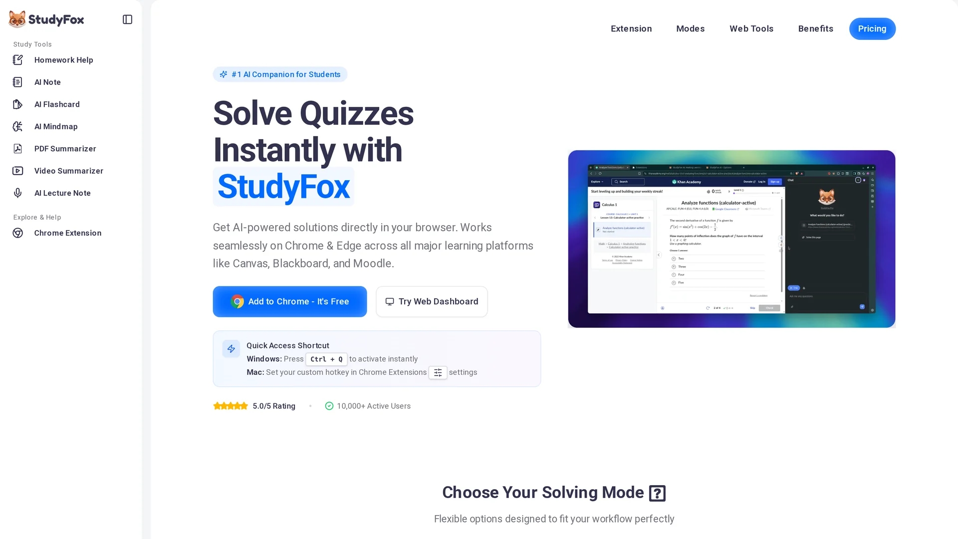 studyfox homepage