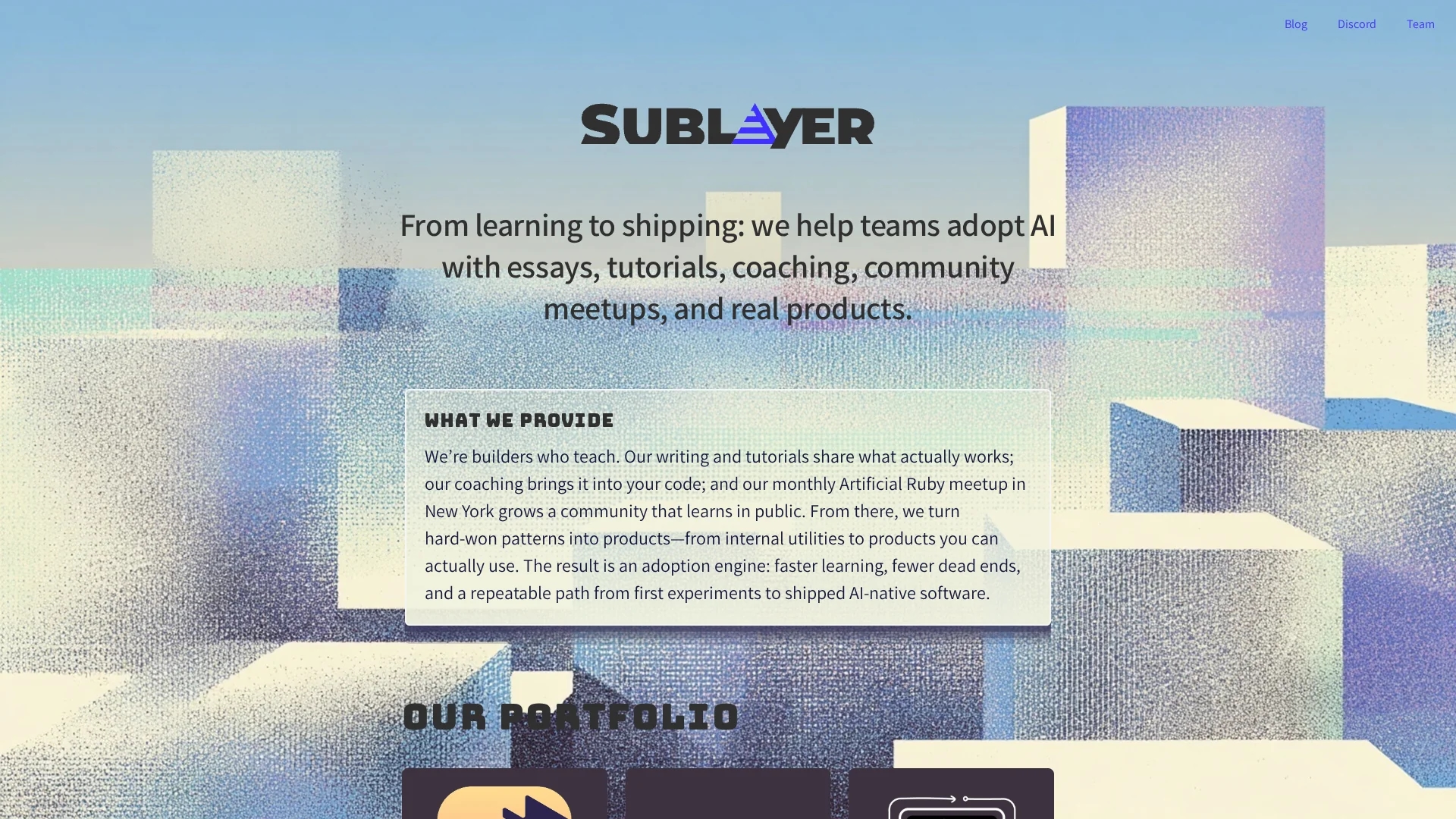 sublayer-ai homepage