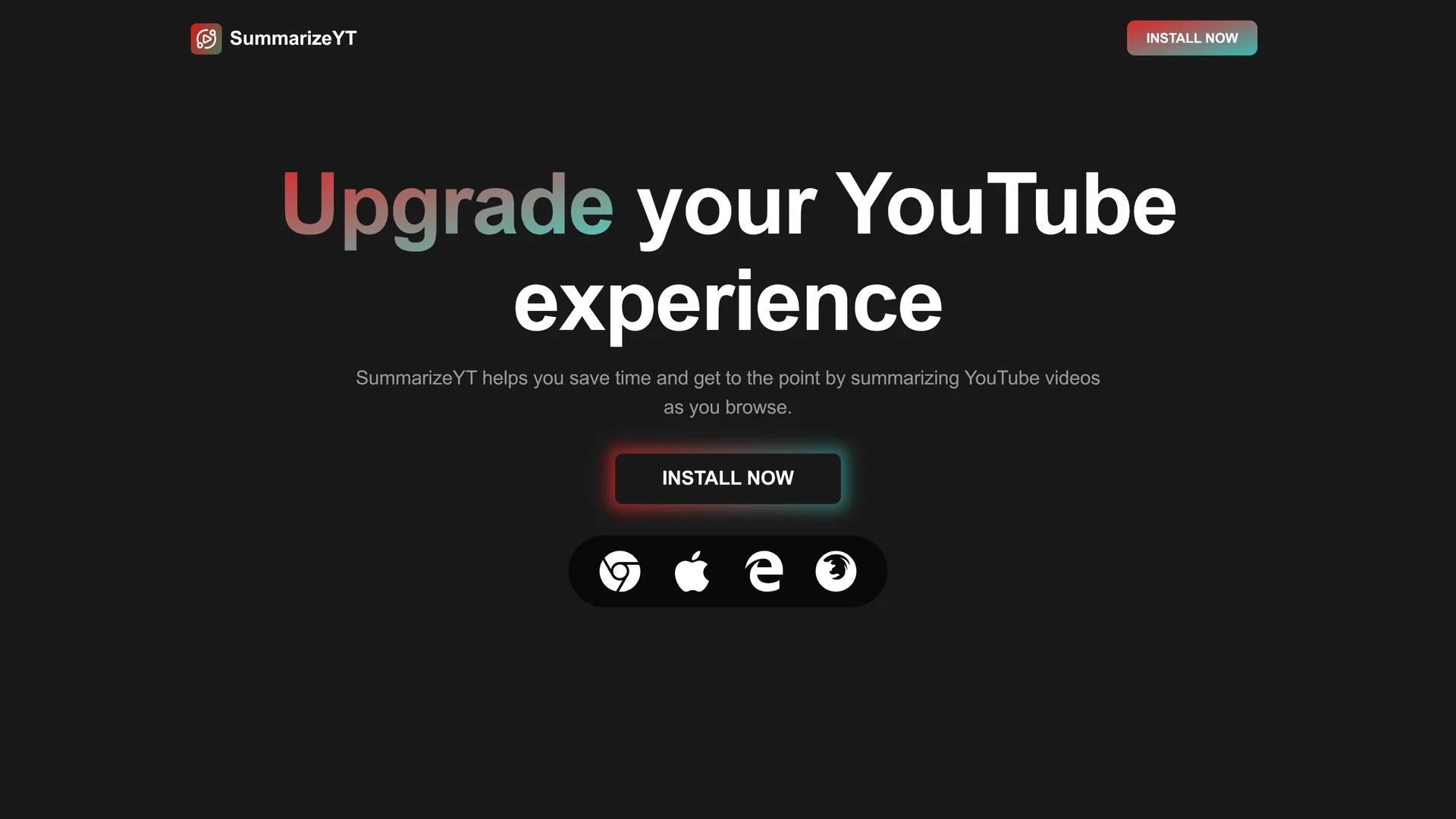 summarizeyt homepage