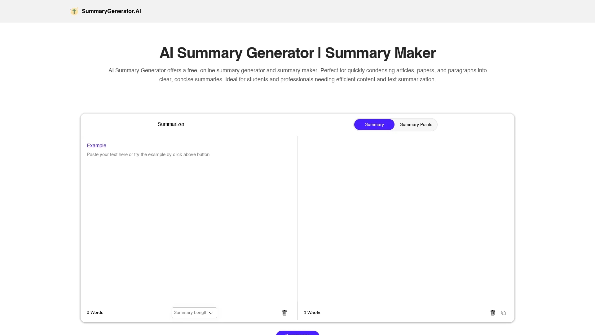 summarygenerator-ai homepage