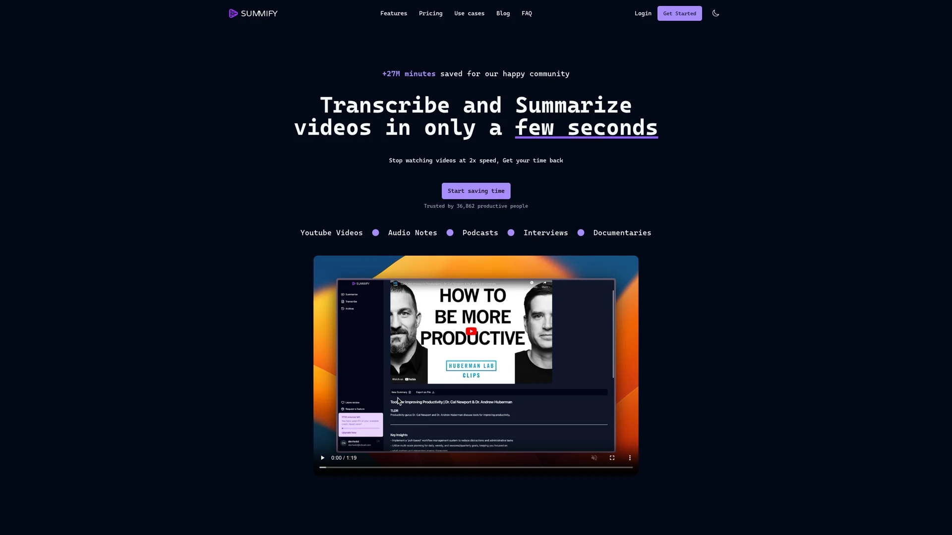 summify homepage