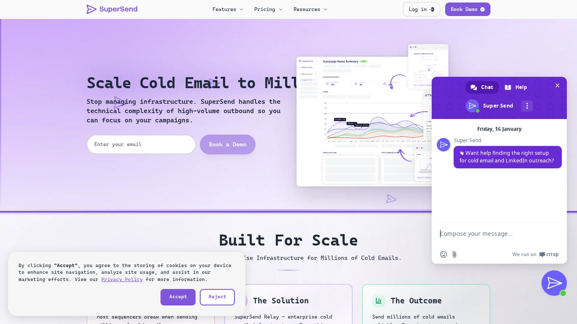 super-send-2-0 homepage