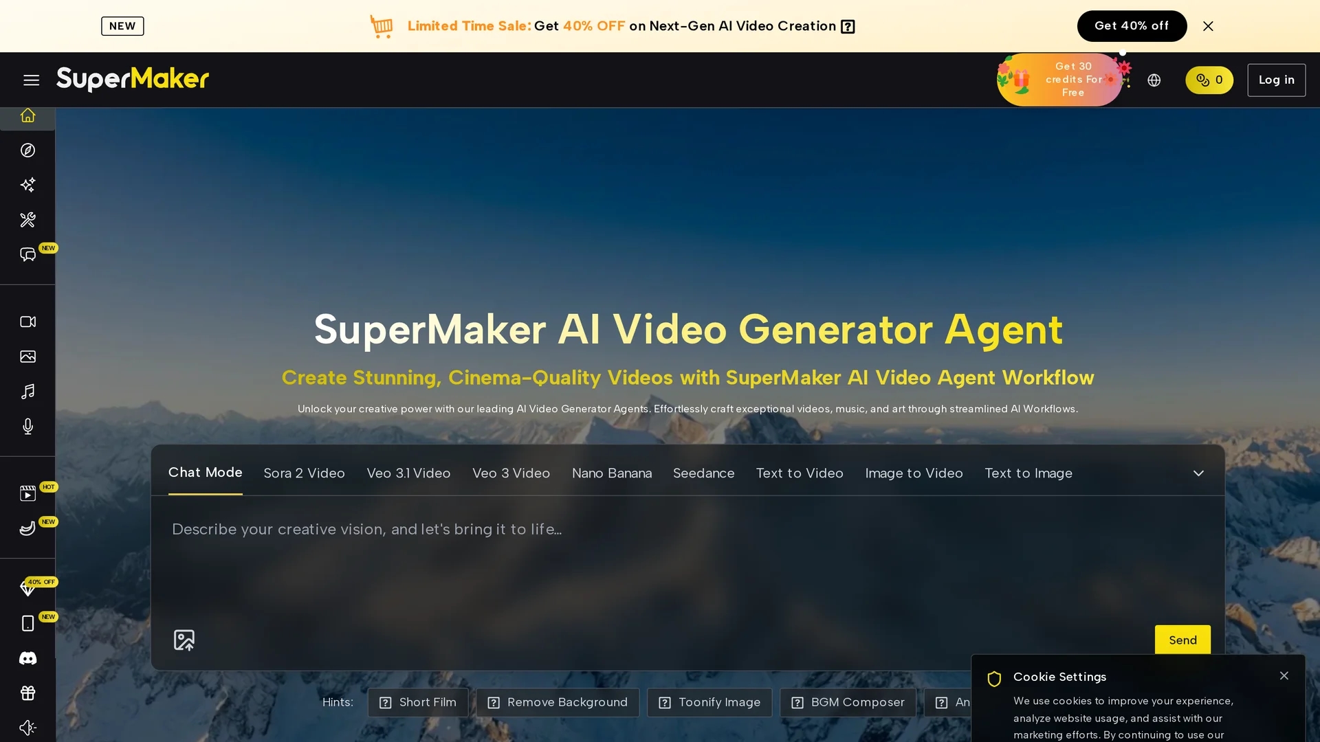 supermaker-ai-video-creator homepage