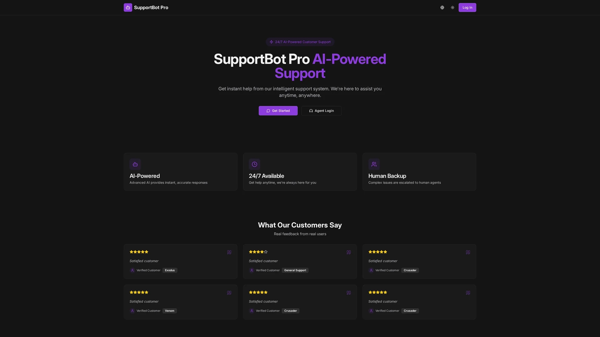 supportbot-pro homepage