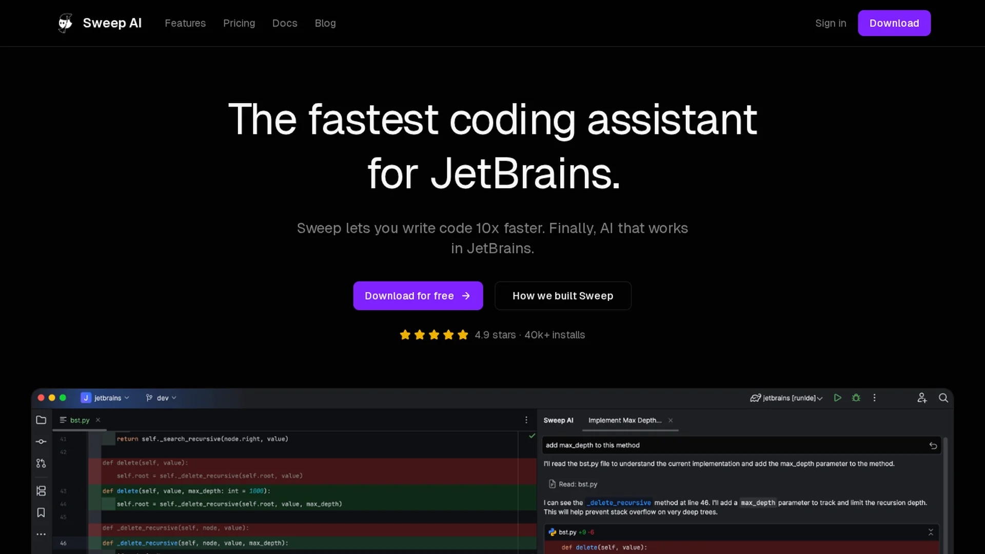 sweep-ai homepage