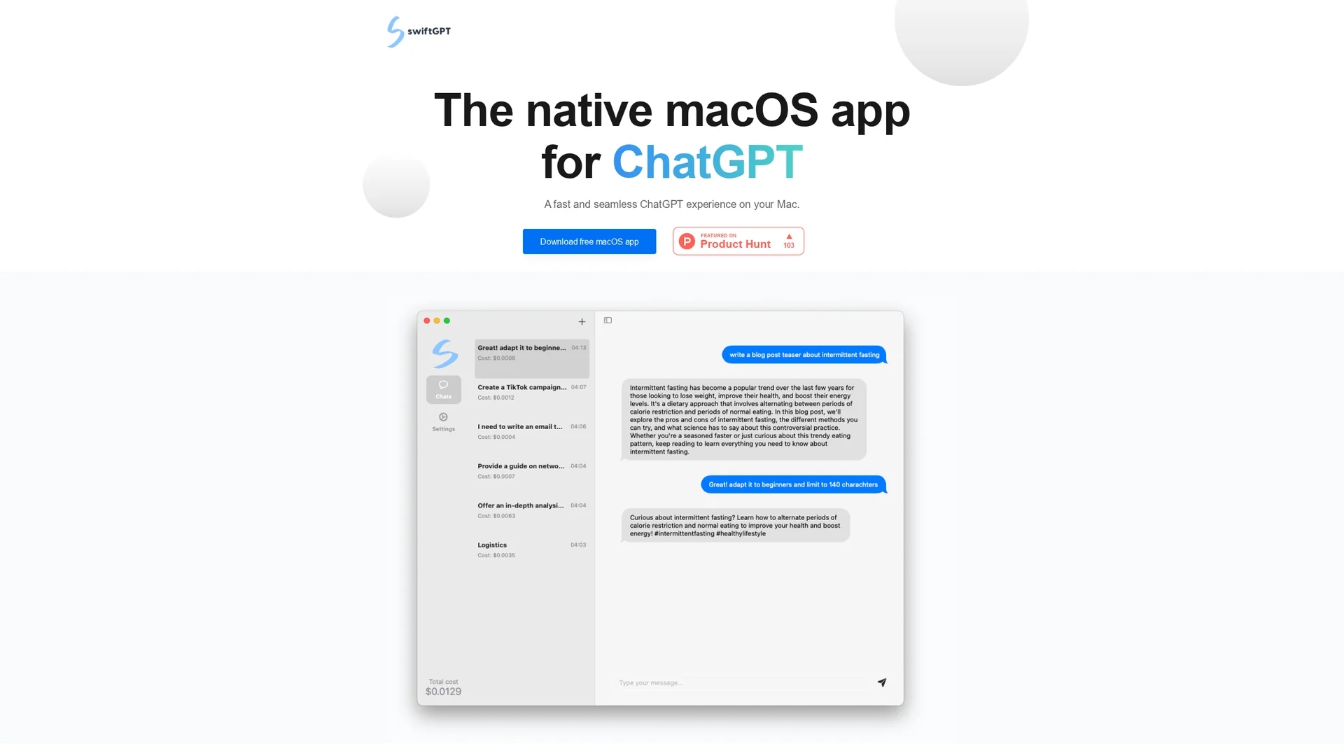 swiftgpt homepage