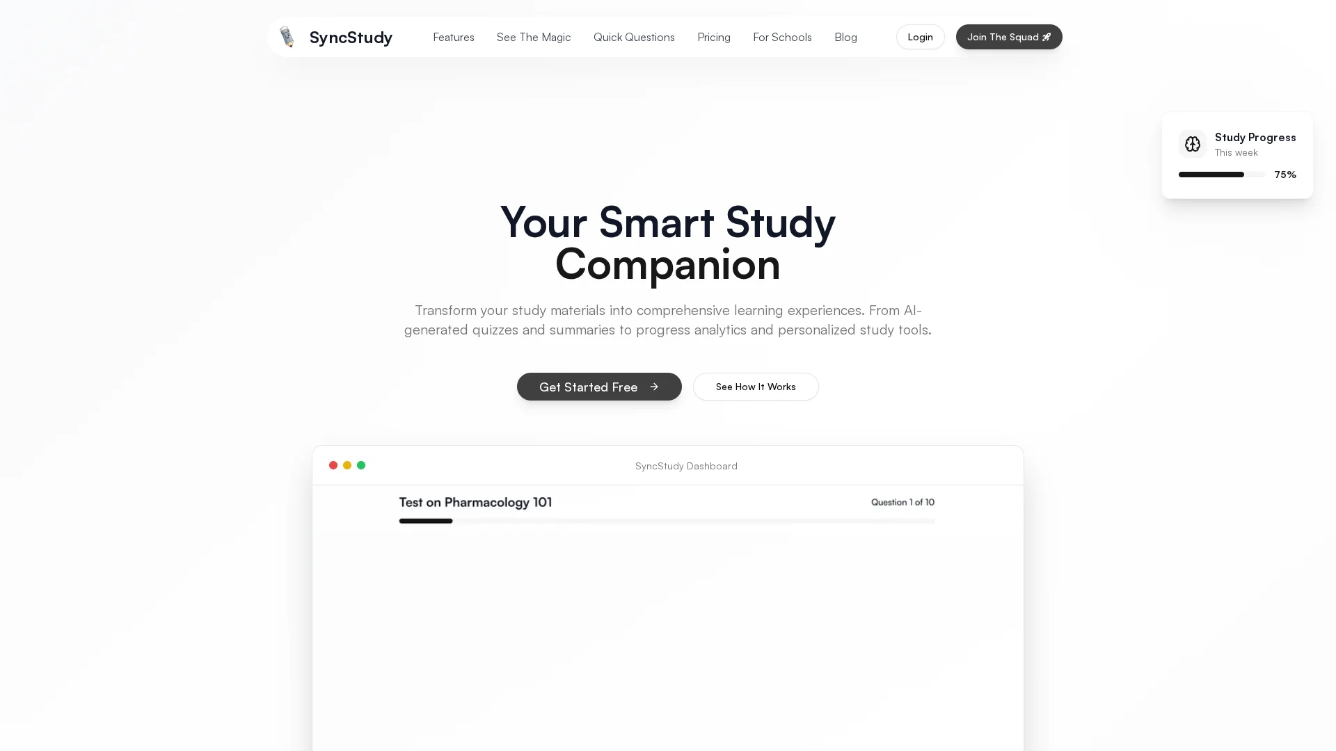 syncstudy homepage