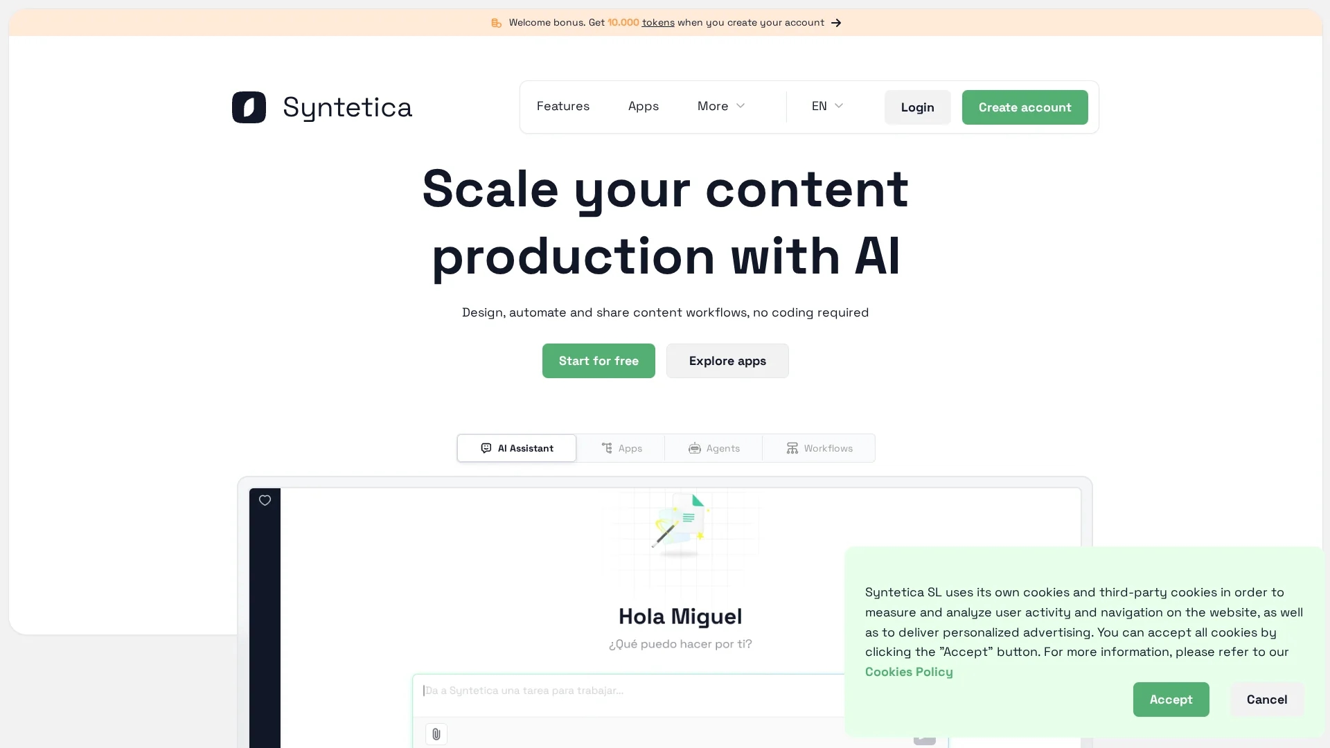 syntetica-ai homepage