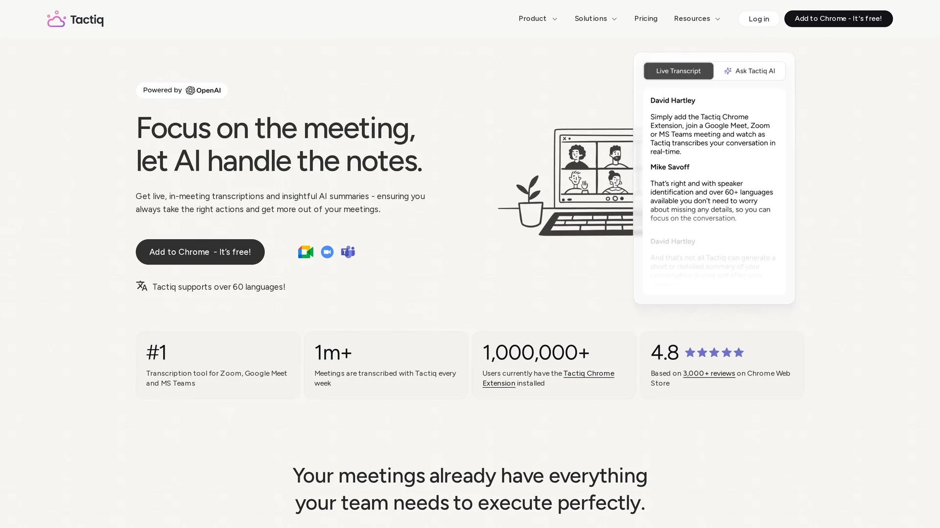 tactiq homepage