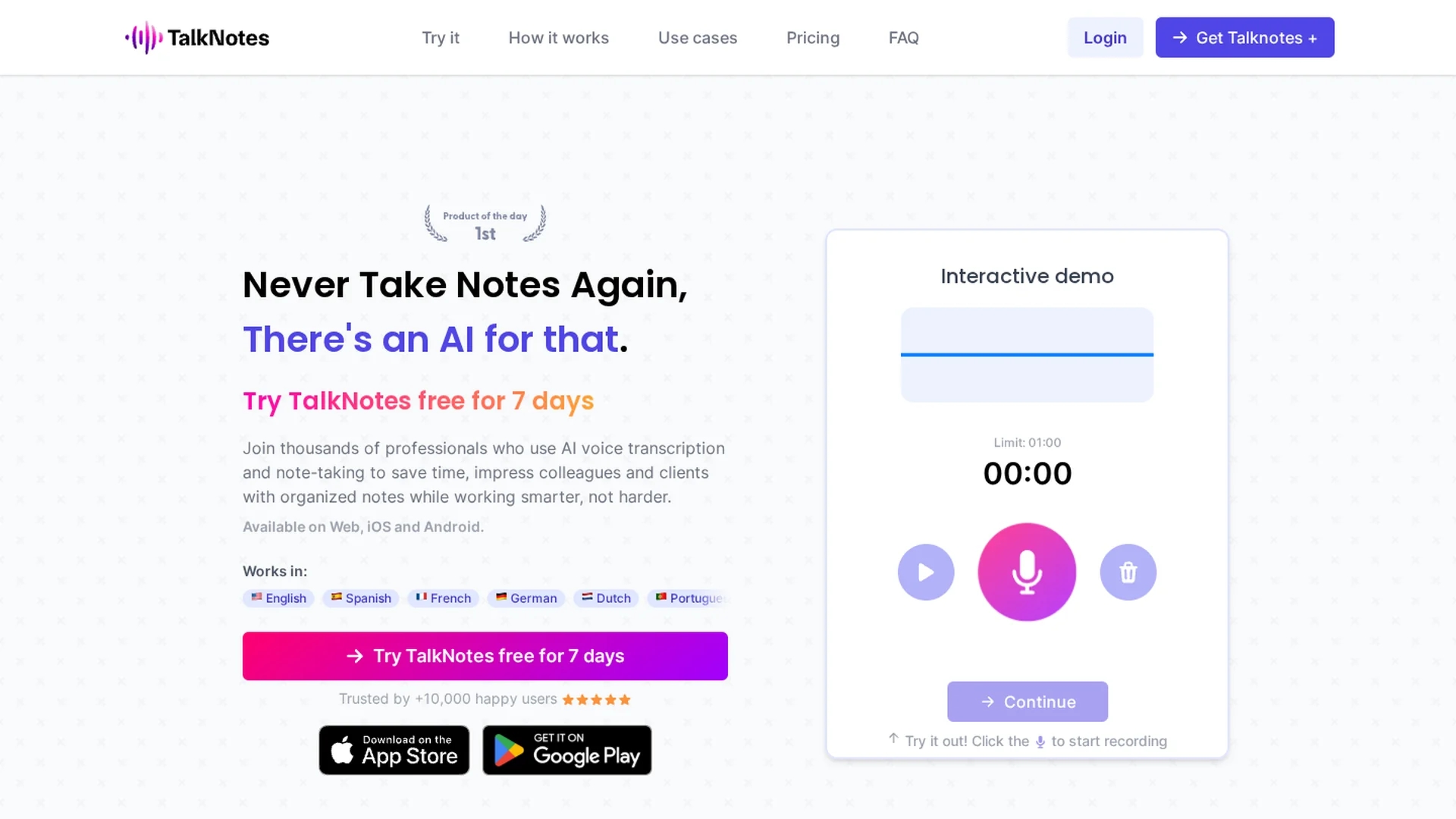 talknotes homepage