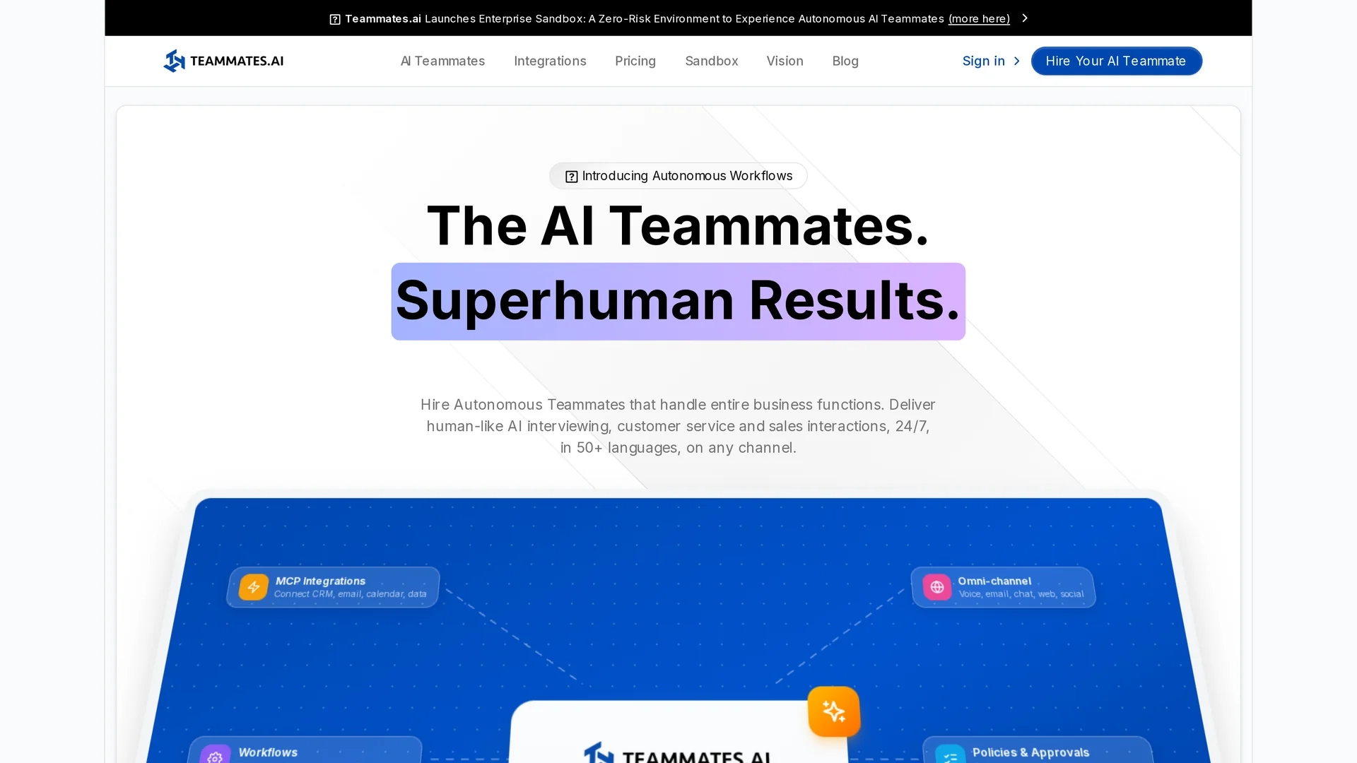 teammates-ai homepage