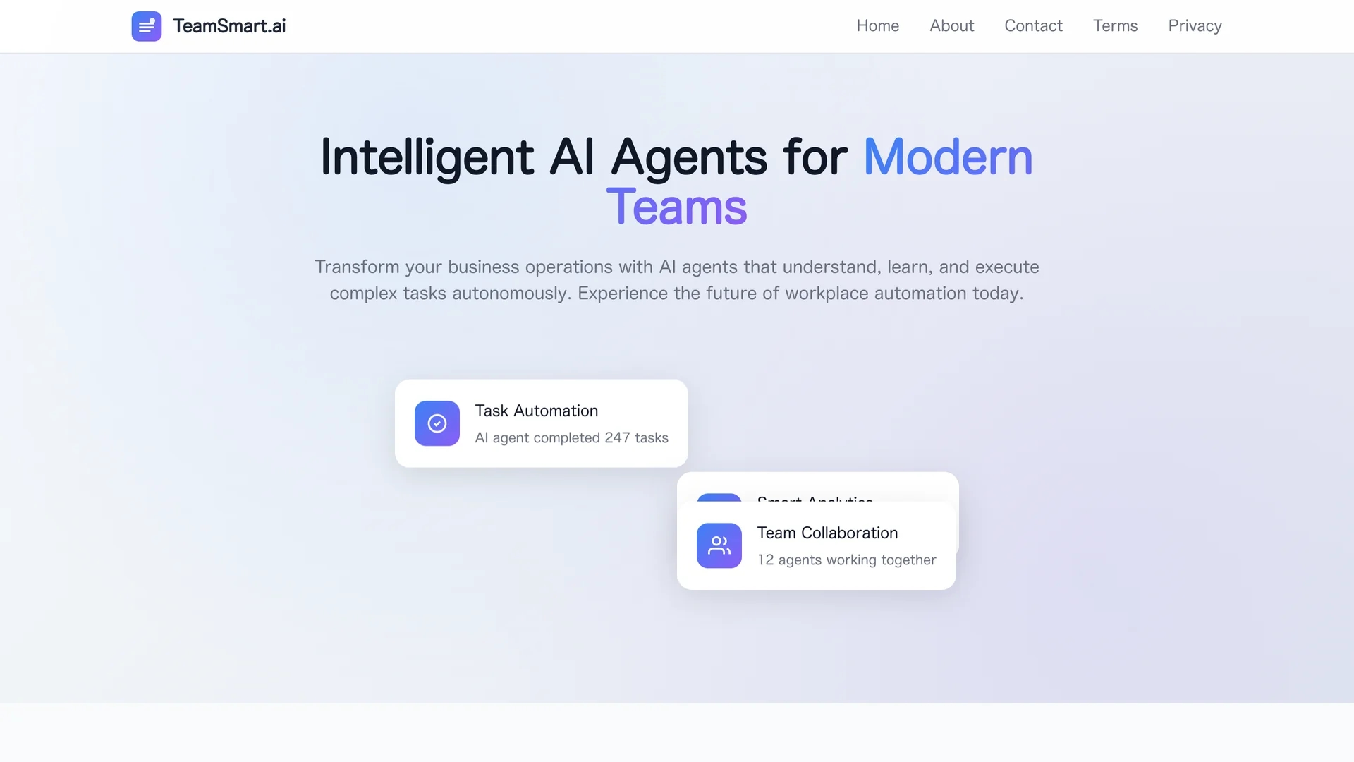 teamsmart-ai homepage