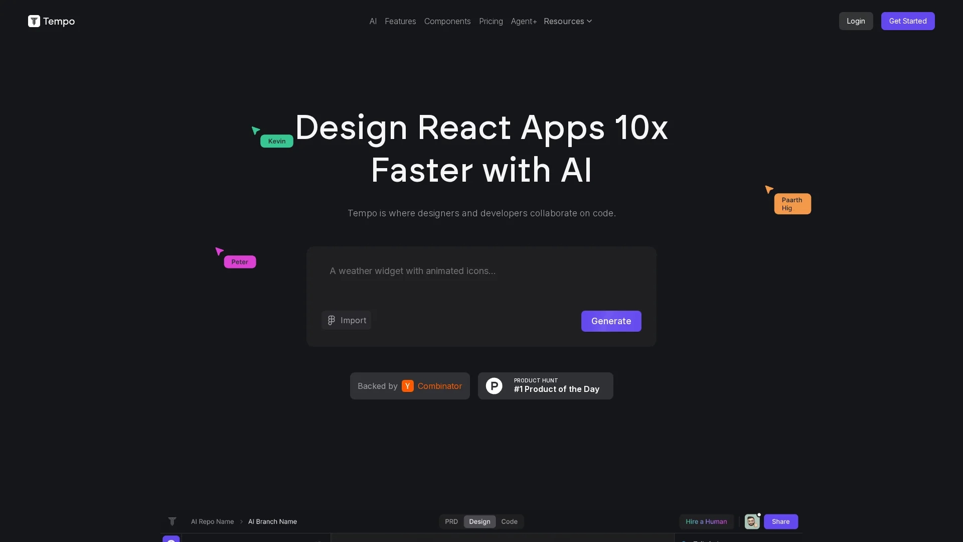 tempo homepage