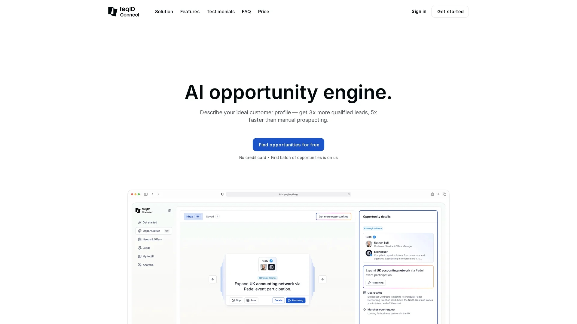teqid-connect homepage