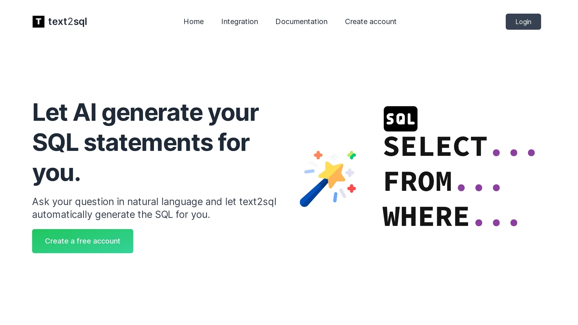 text2sql homepage