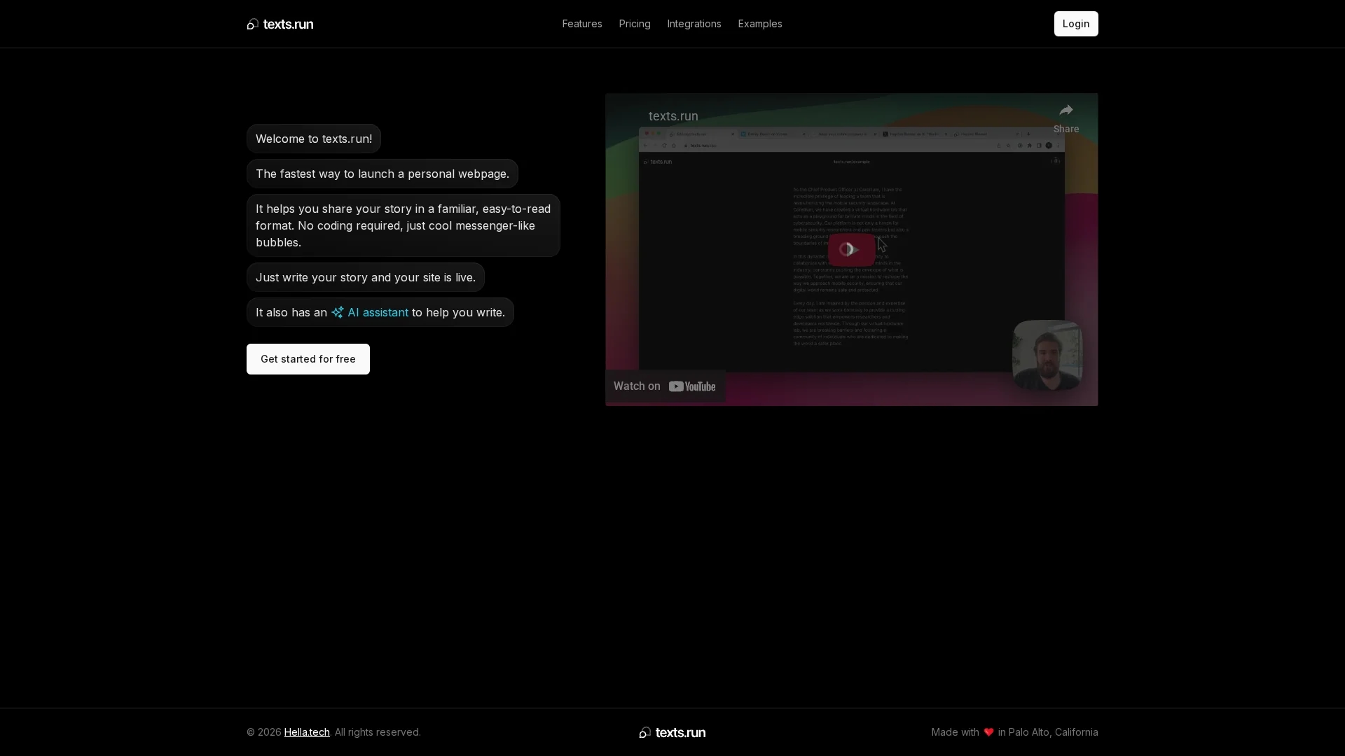 texts-run homepage