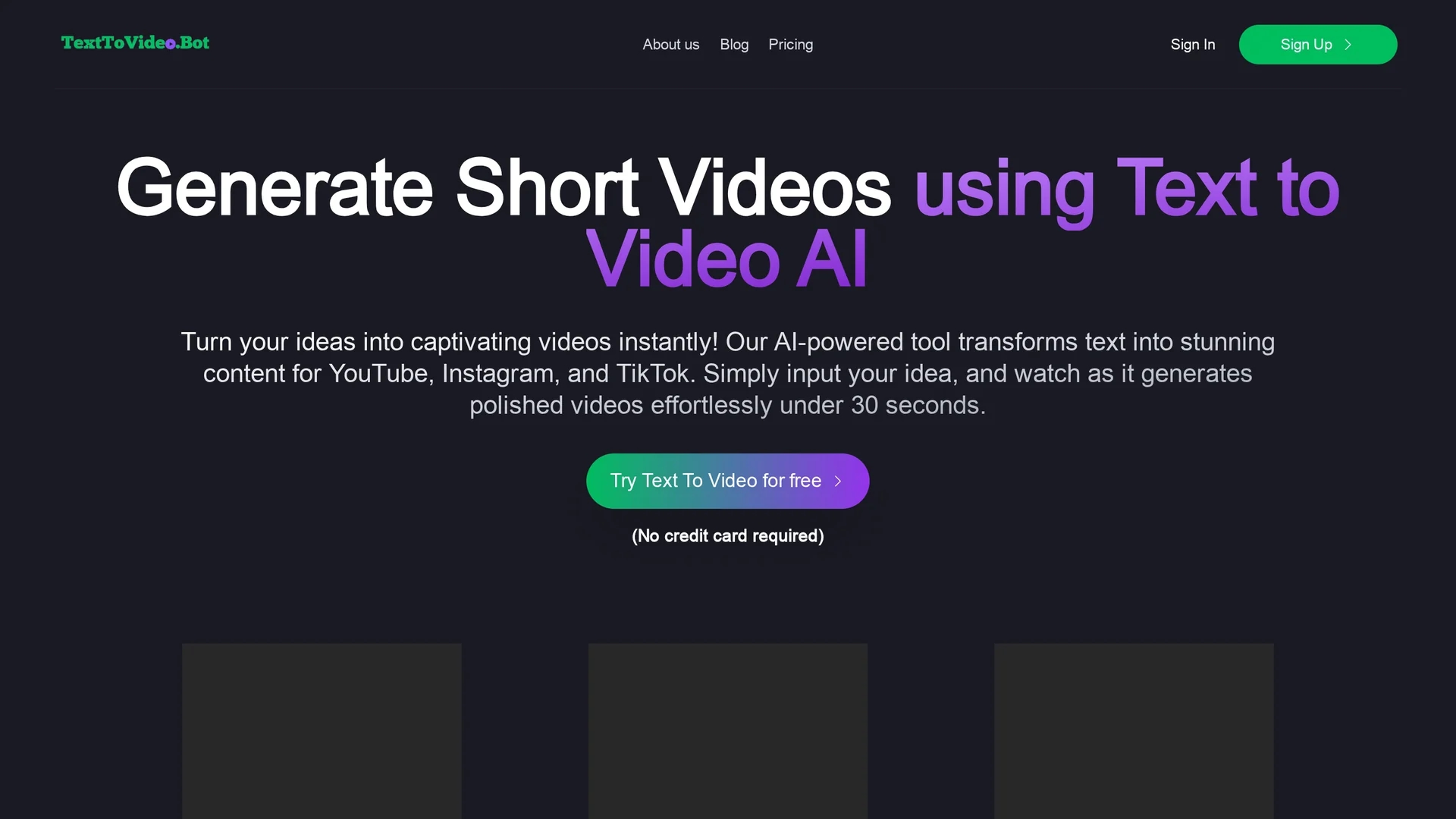 texttovideo-bot homepage