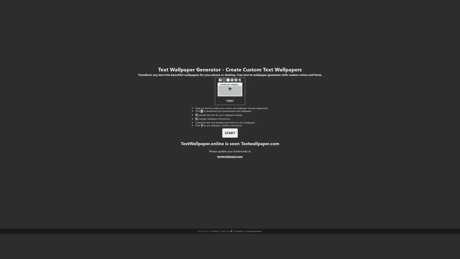 textwallpaper homepage