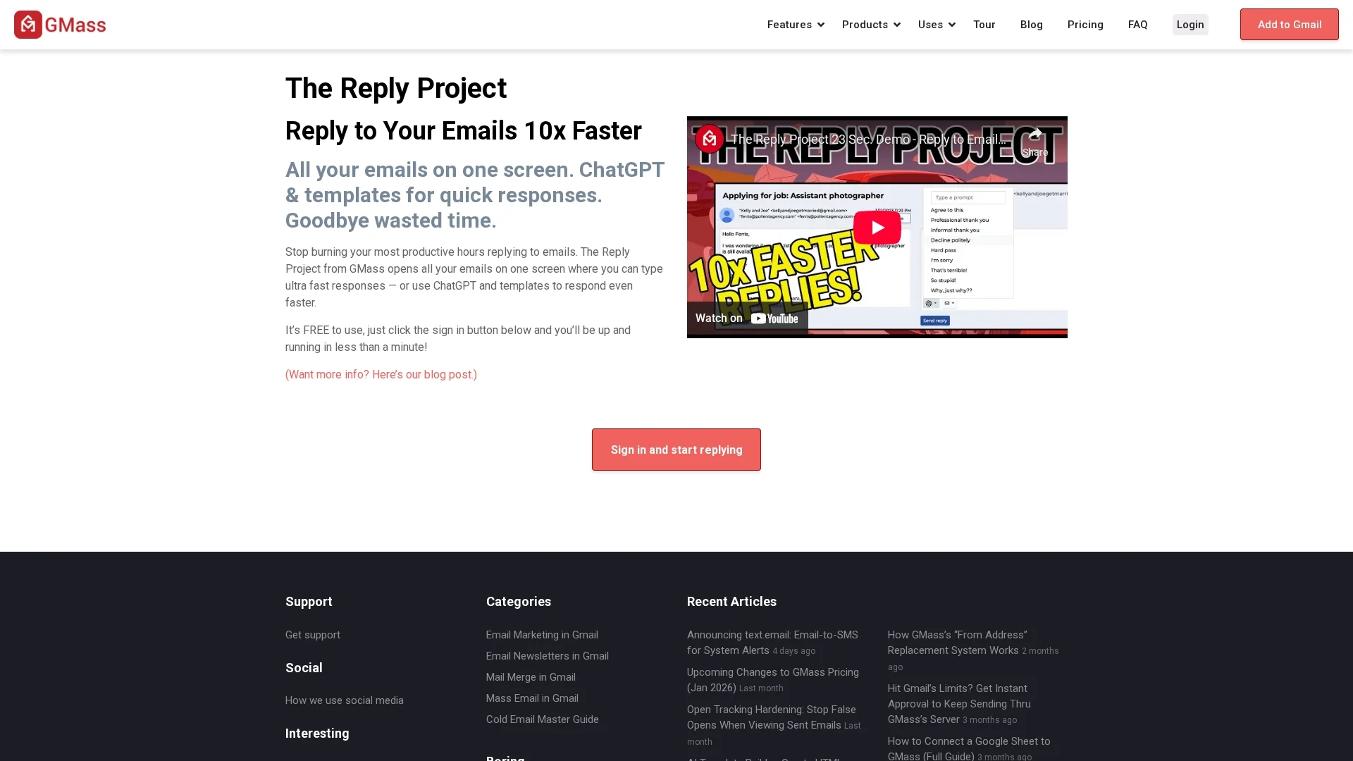 the-reply-project homepage