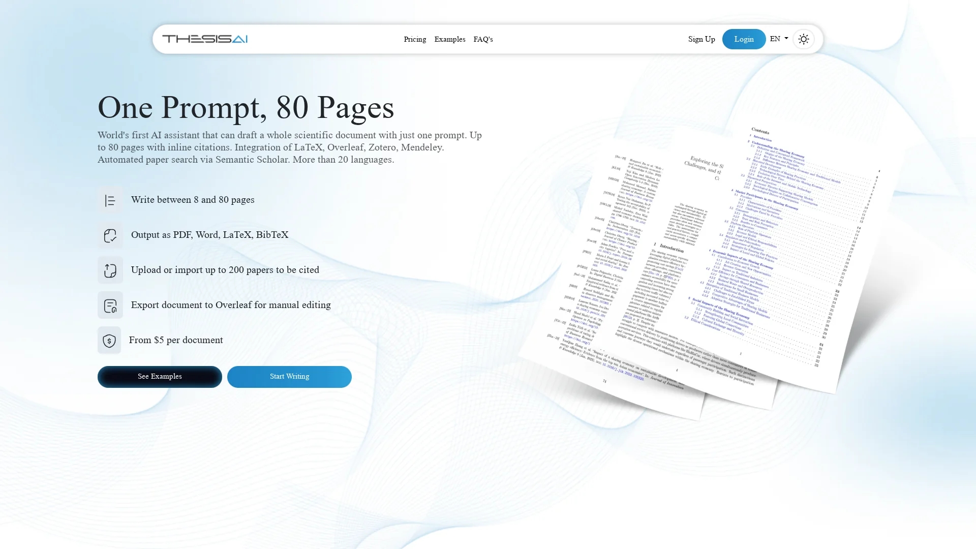 thesisai homepage