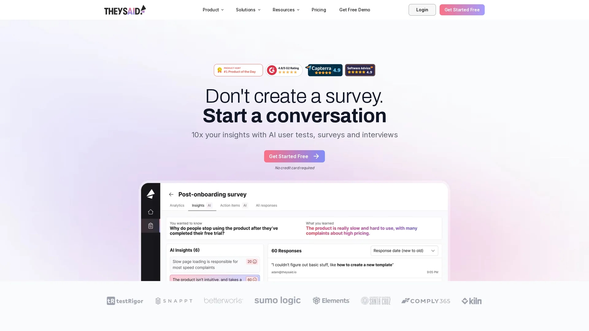 theysaid homepage