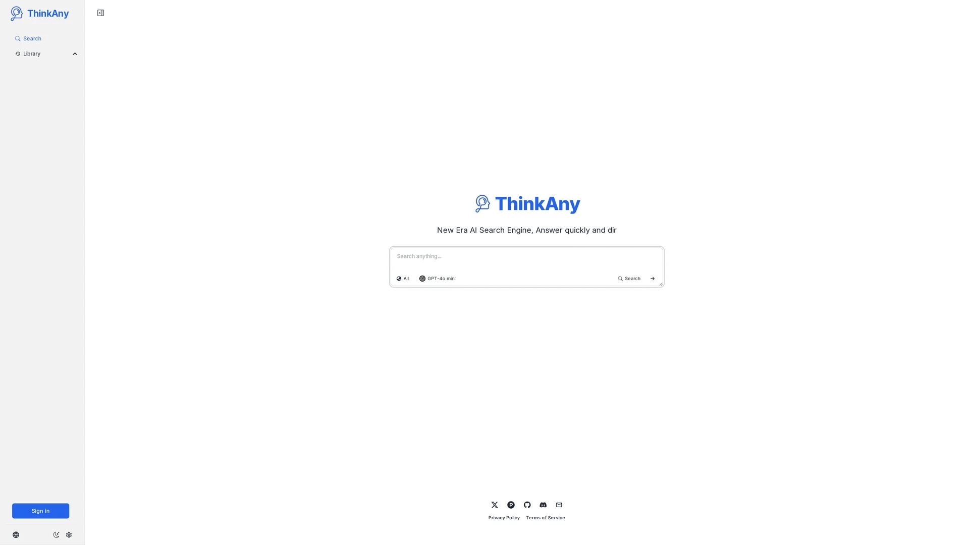 thinkany homepage