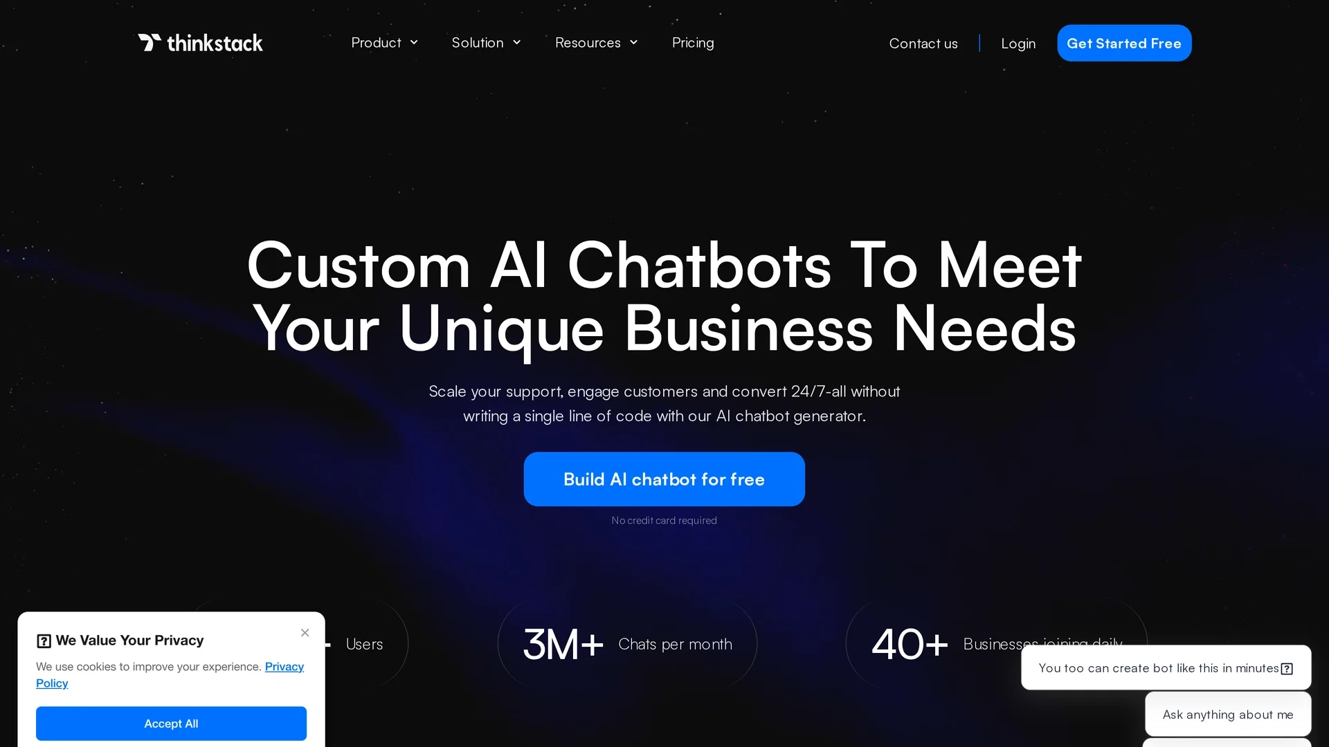 thinkstack-ai homepage