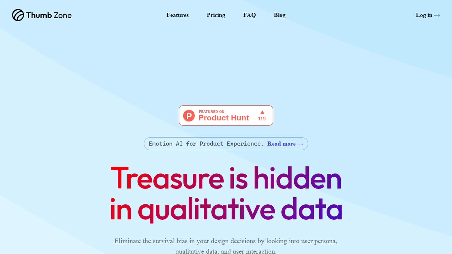 thumb-zone homepage