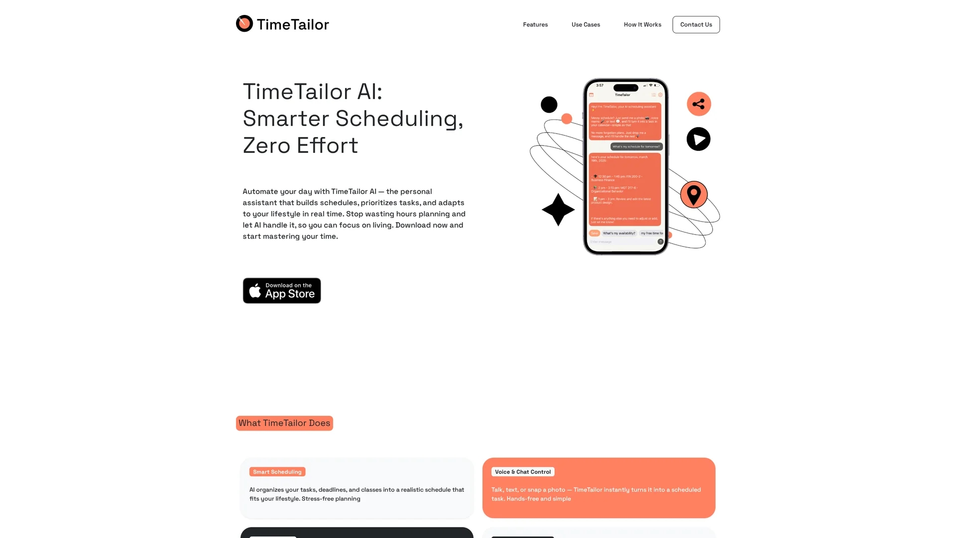 timetailor homepage