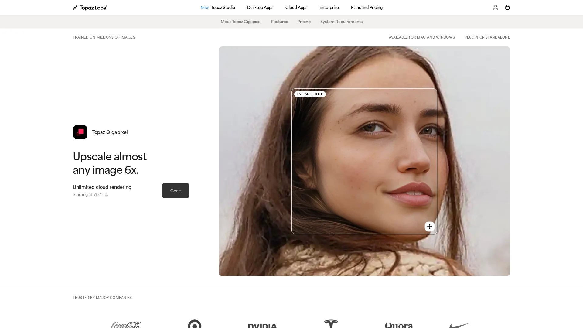 topaz-gigapixel-ai homepage