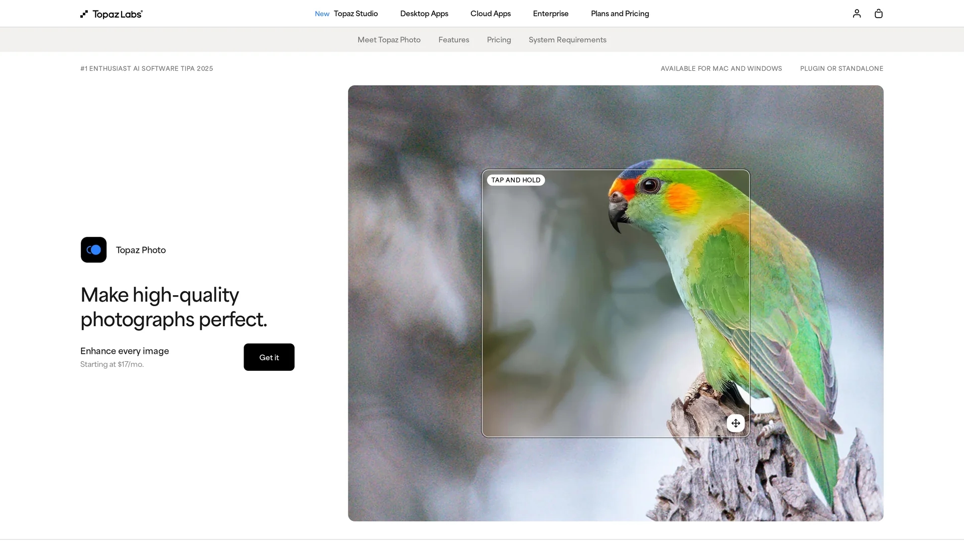 topaz-photo-ai homepage
