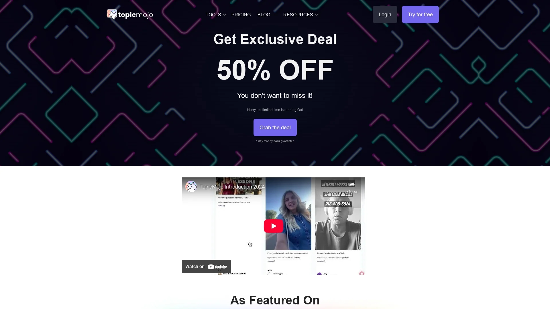 topicmojo homepage