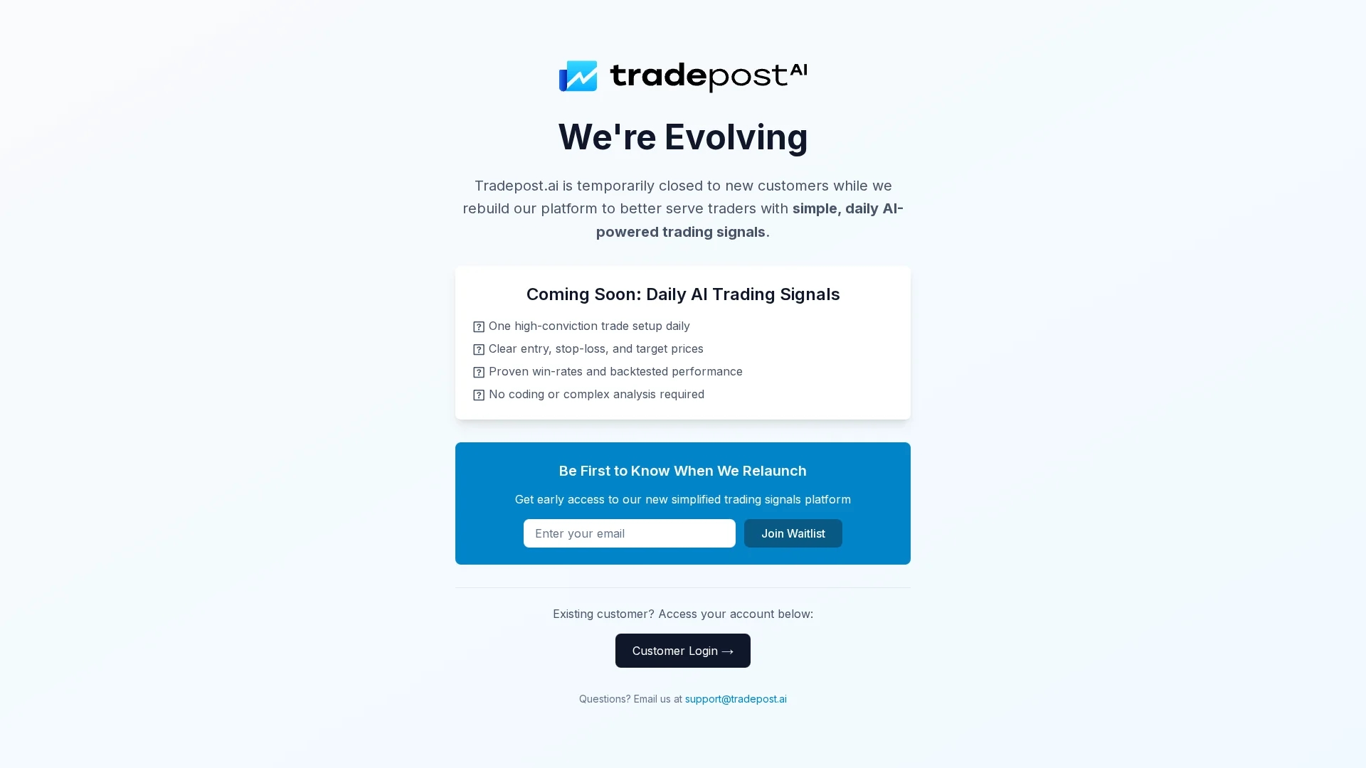tradepost-ai homepage