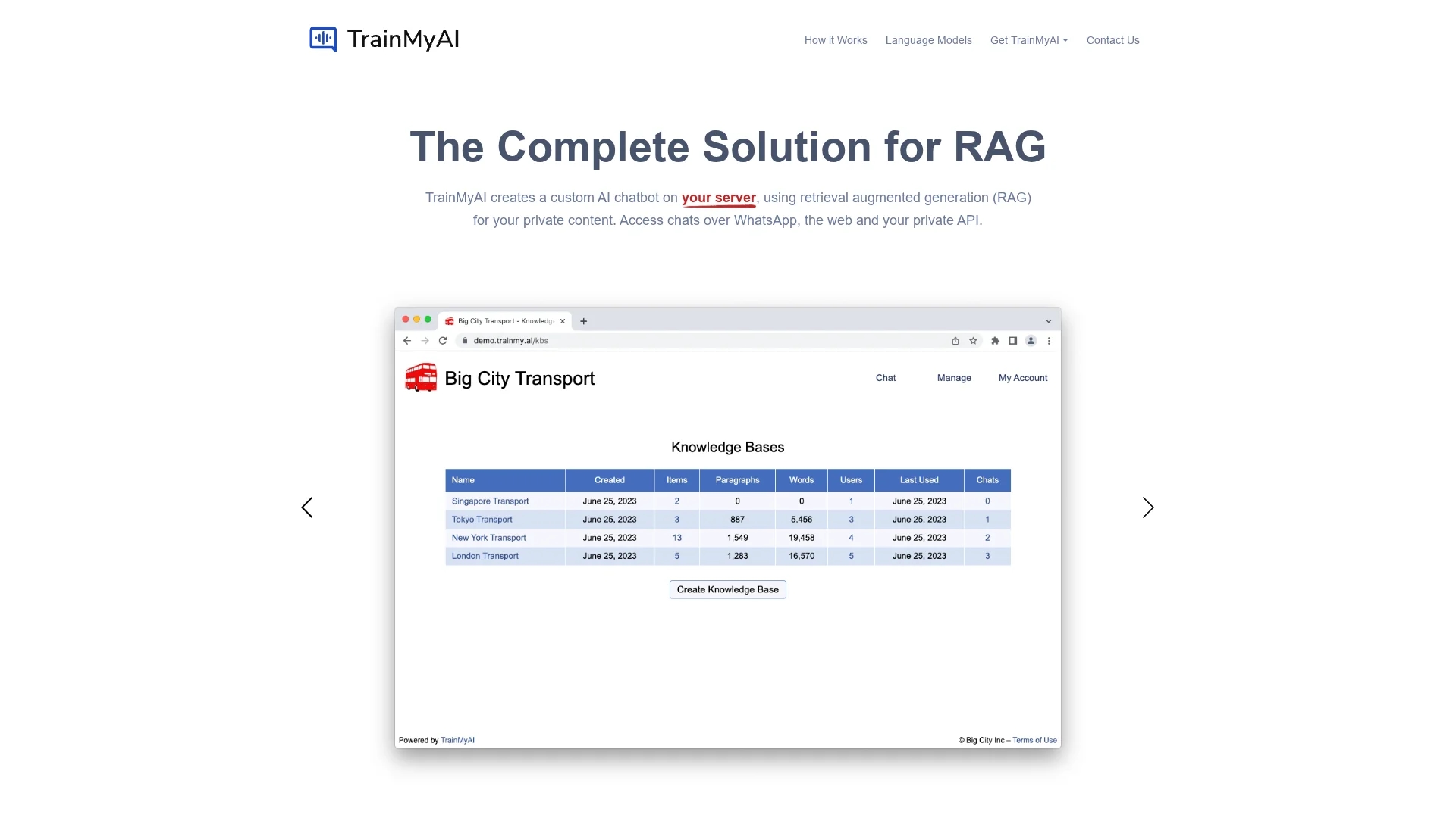 trainmyai homepage