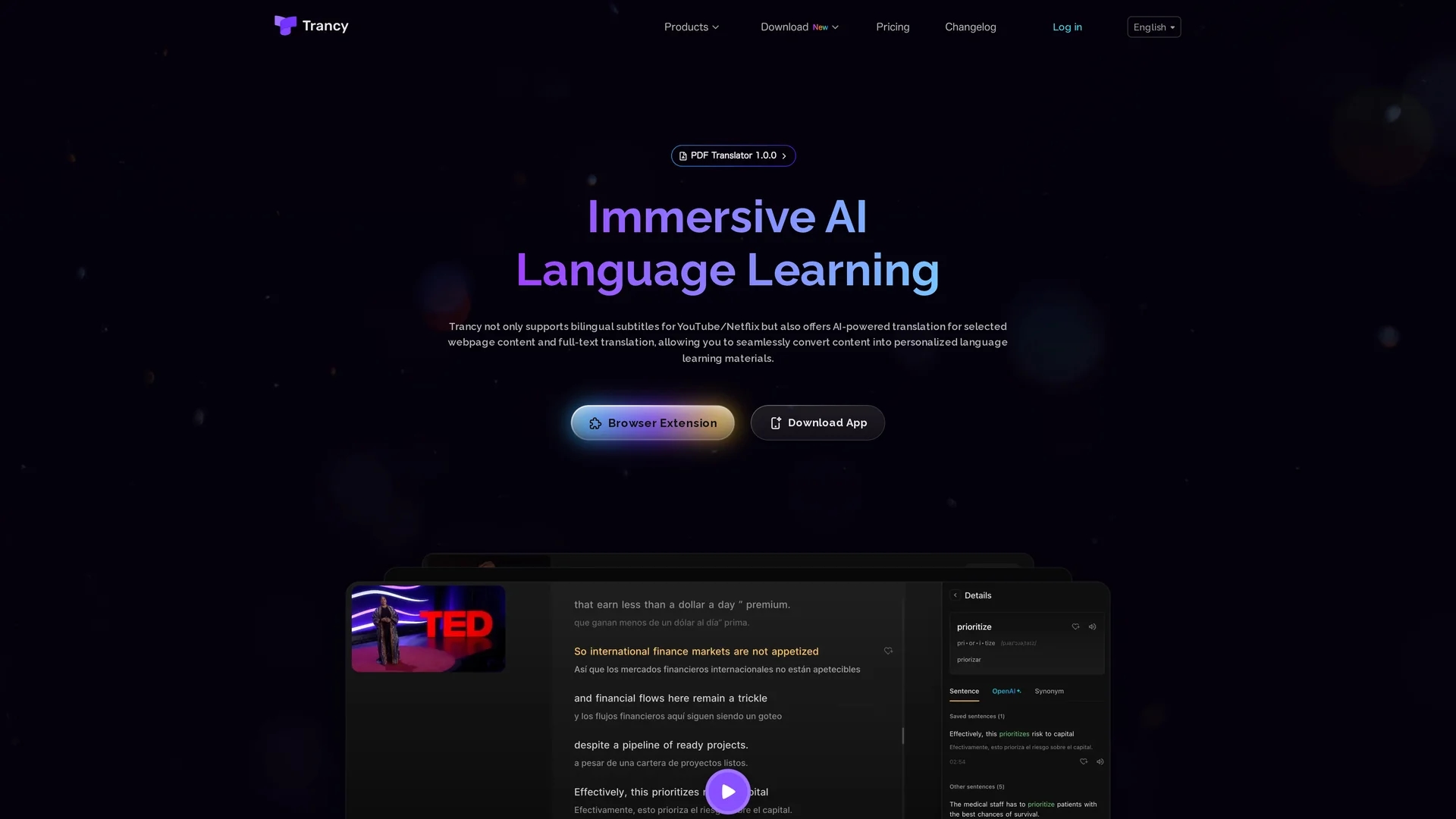 trancy homepage