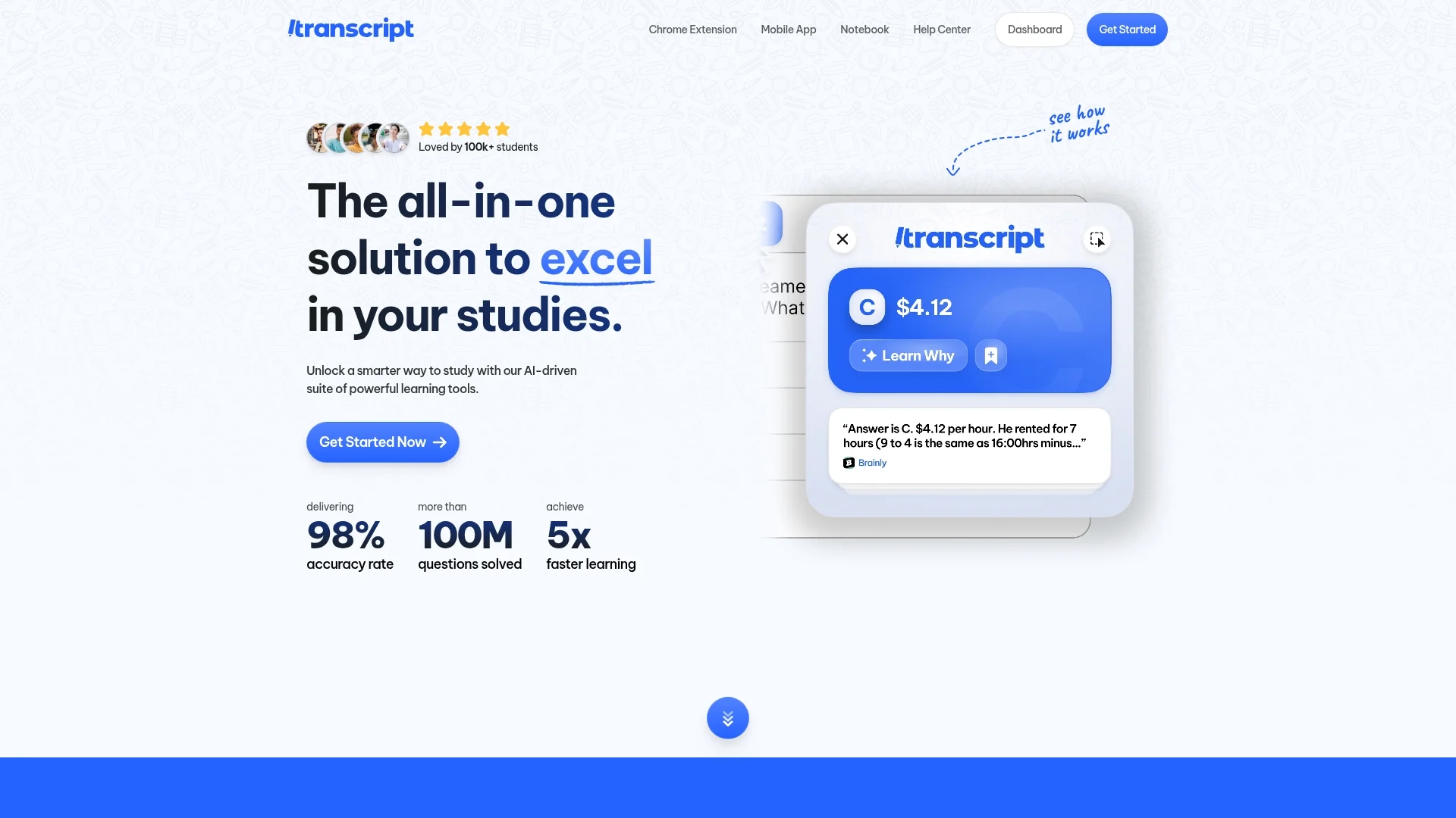 transcript homepage