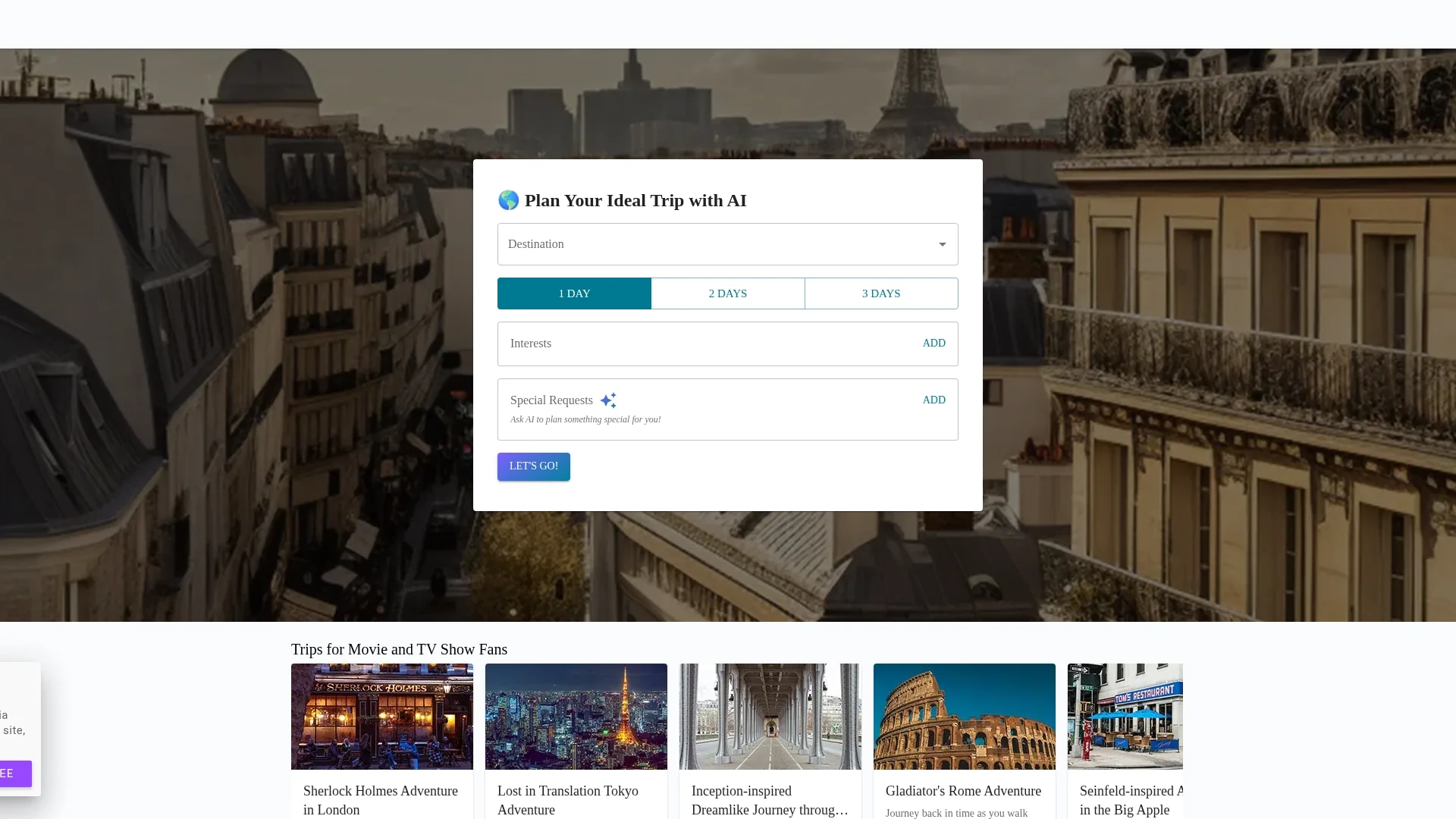tripmix-ai homepage