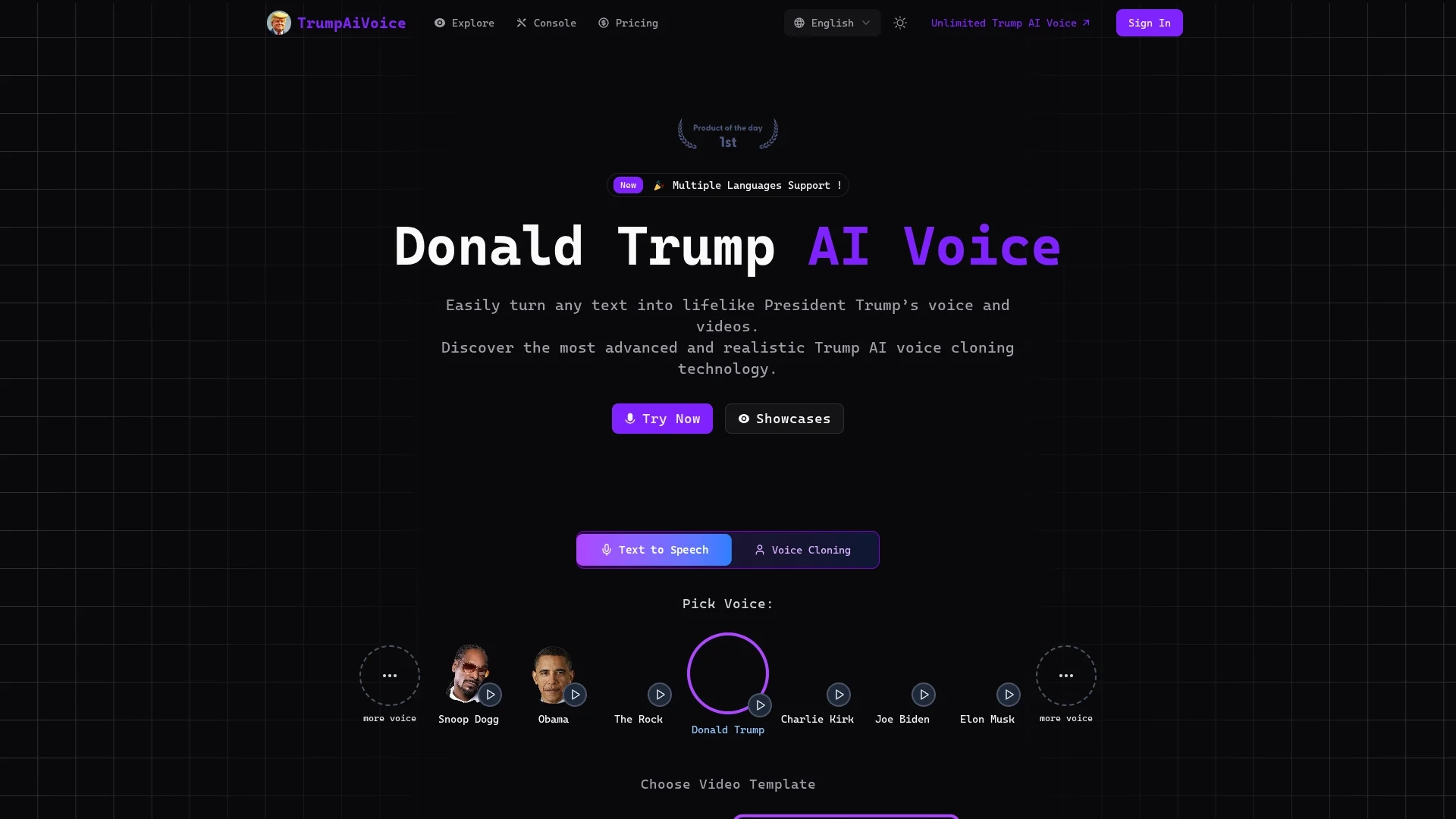 trump-ai-voice homepage