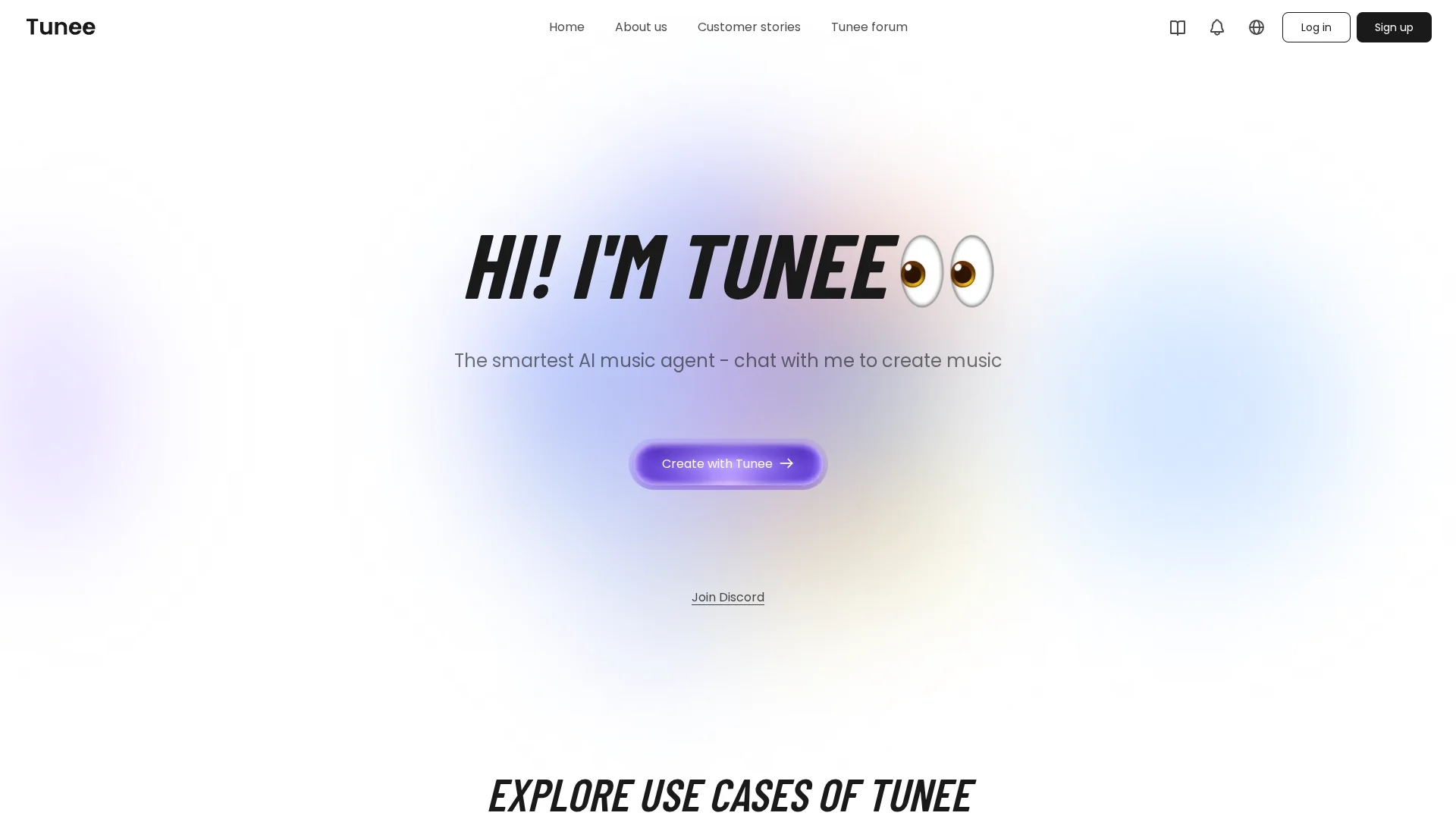 tunee-ai homepage