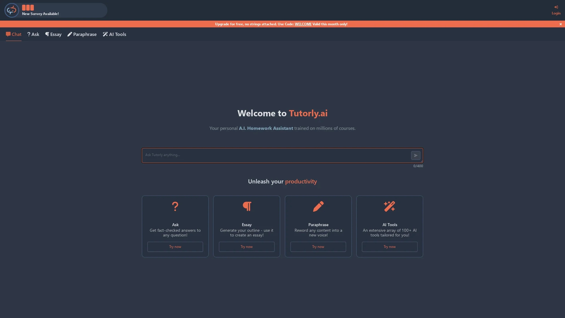 tutorly-ai homepage