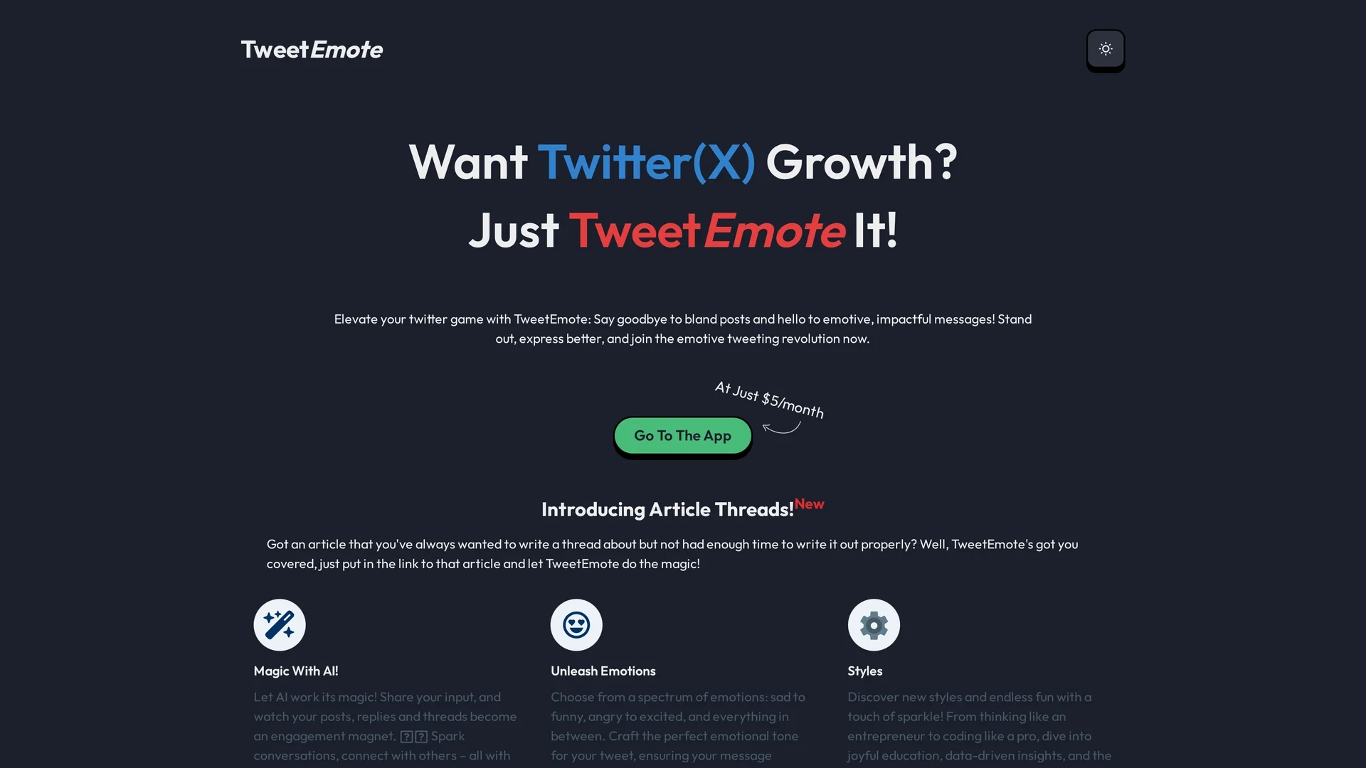 tweetemote homepage