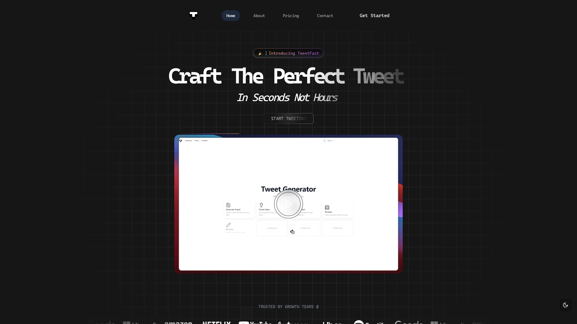 tweetfast homepage