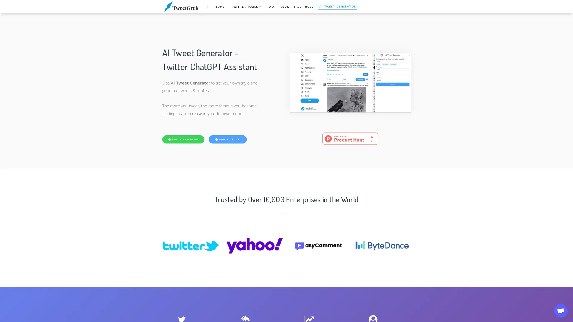 tweetgrok-ai homepage