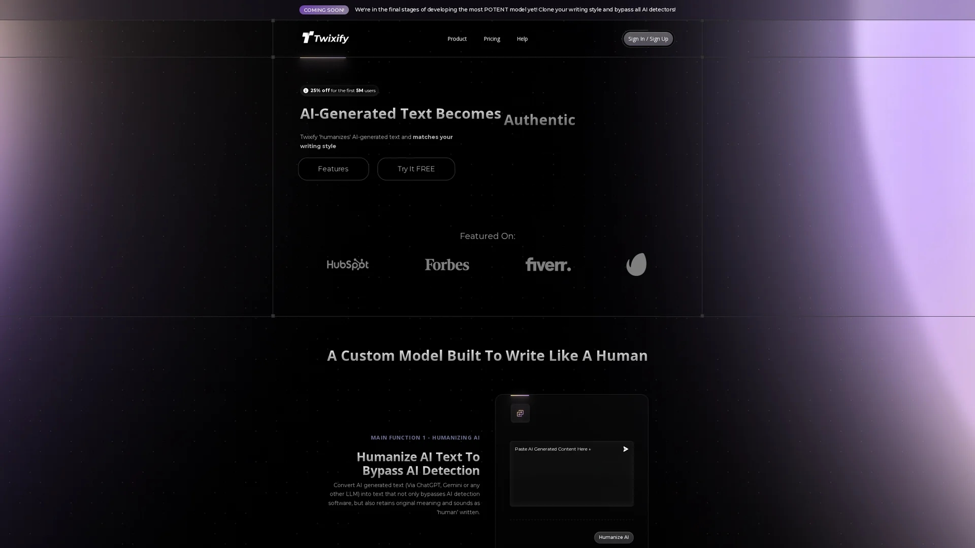 twixify homepage