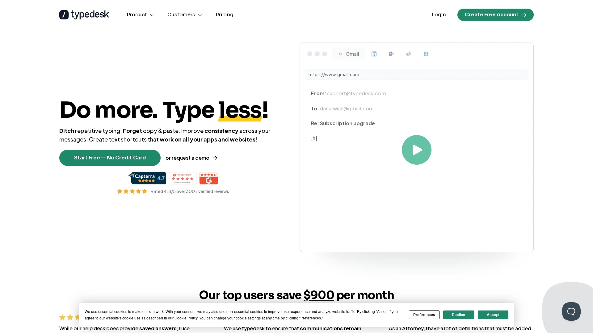 typedesk homepage