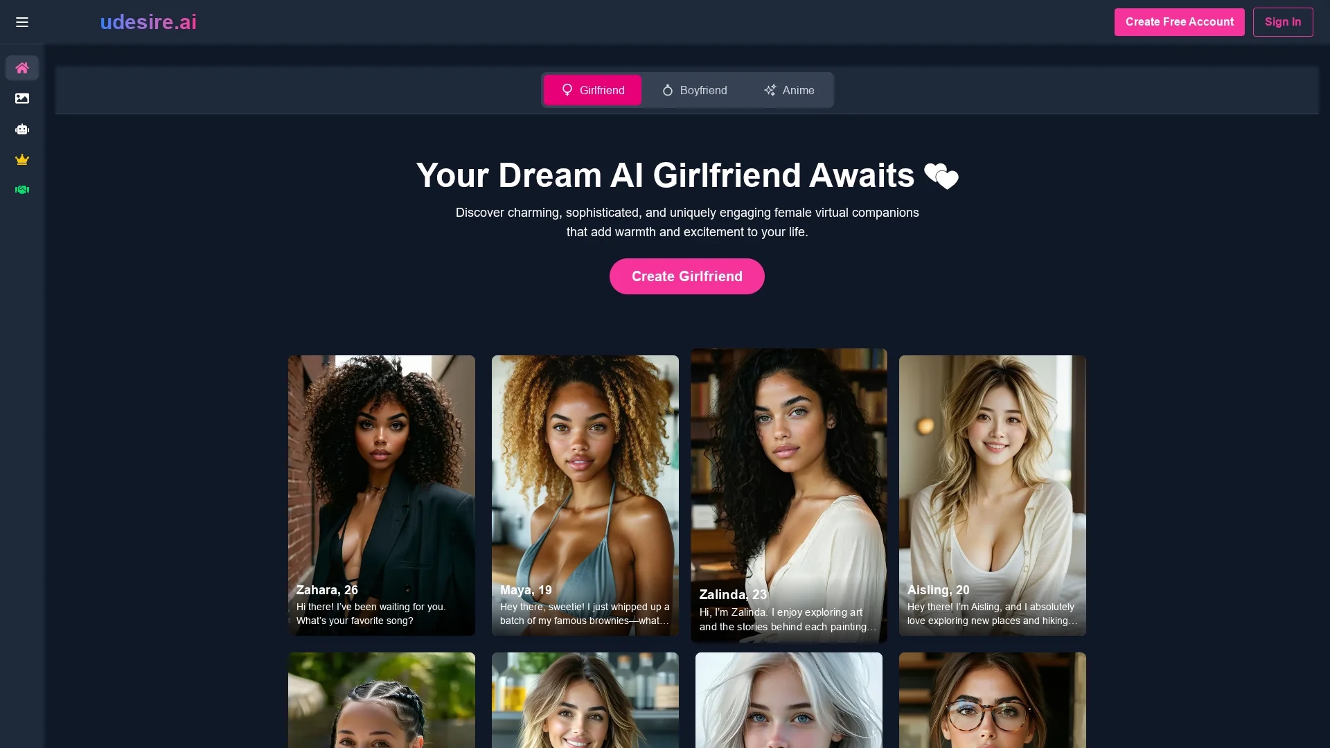 udesire-ai homepage