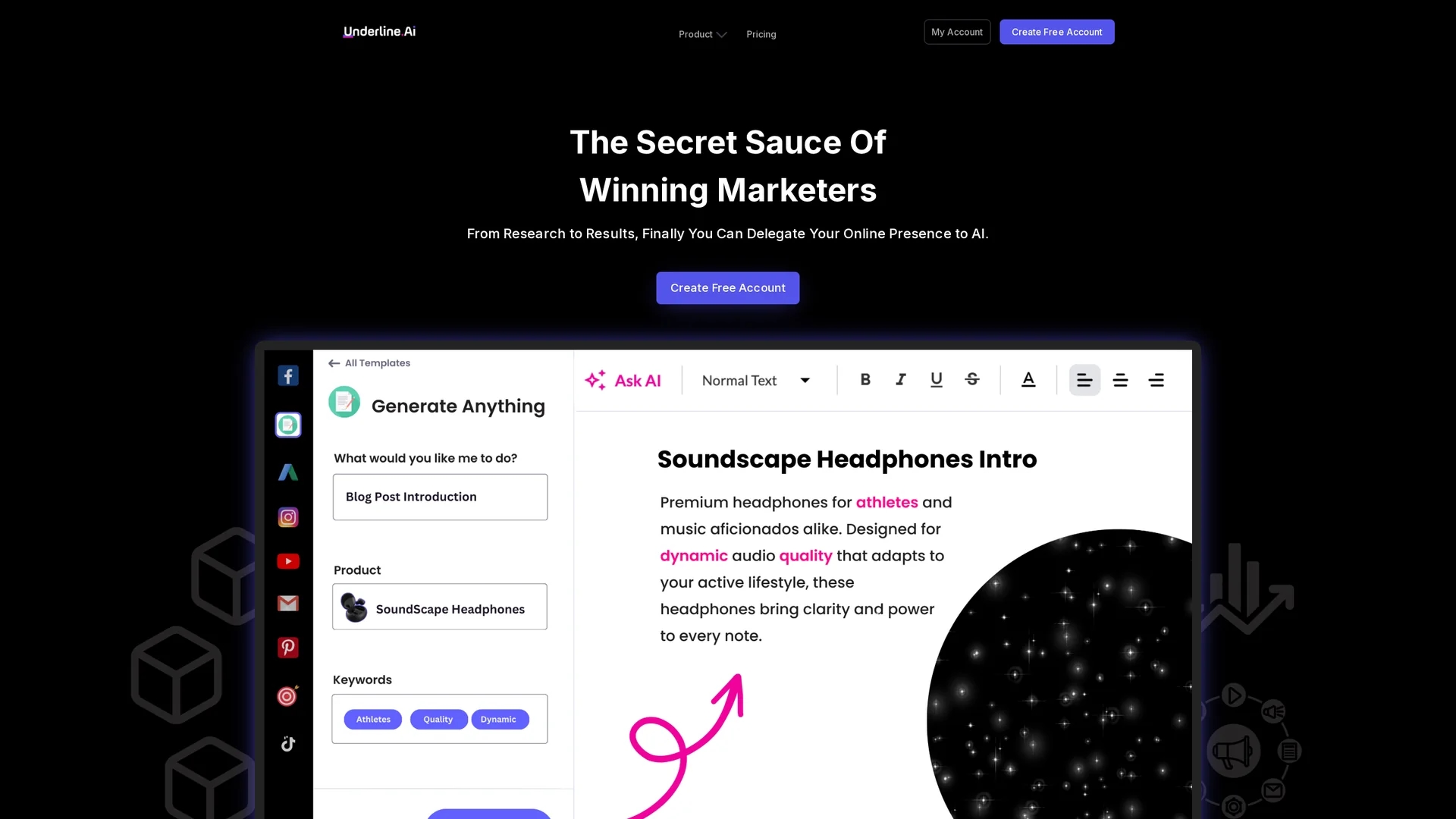 underline-ai homepage